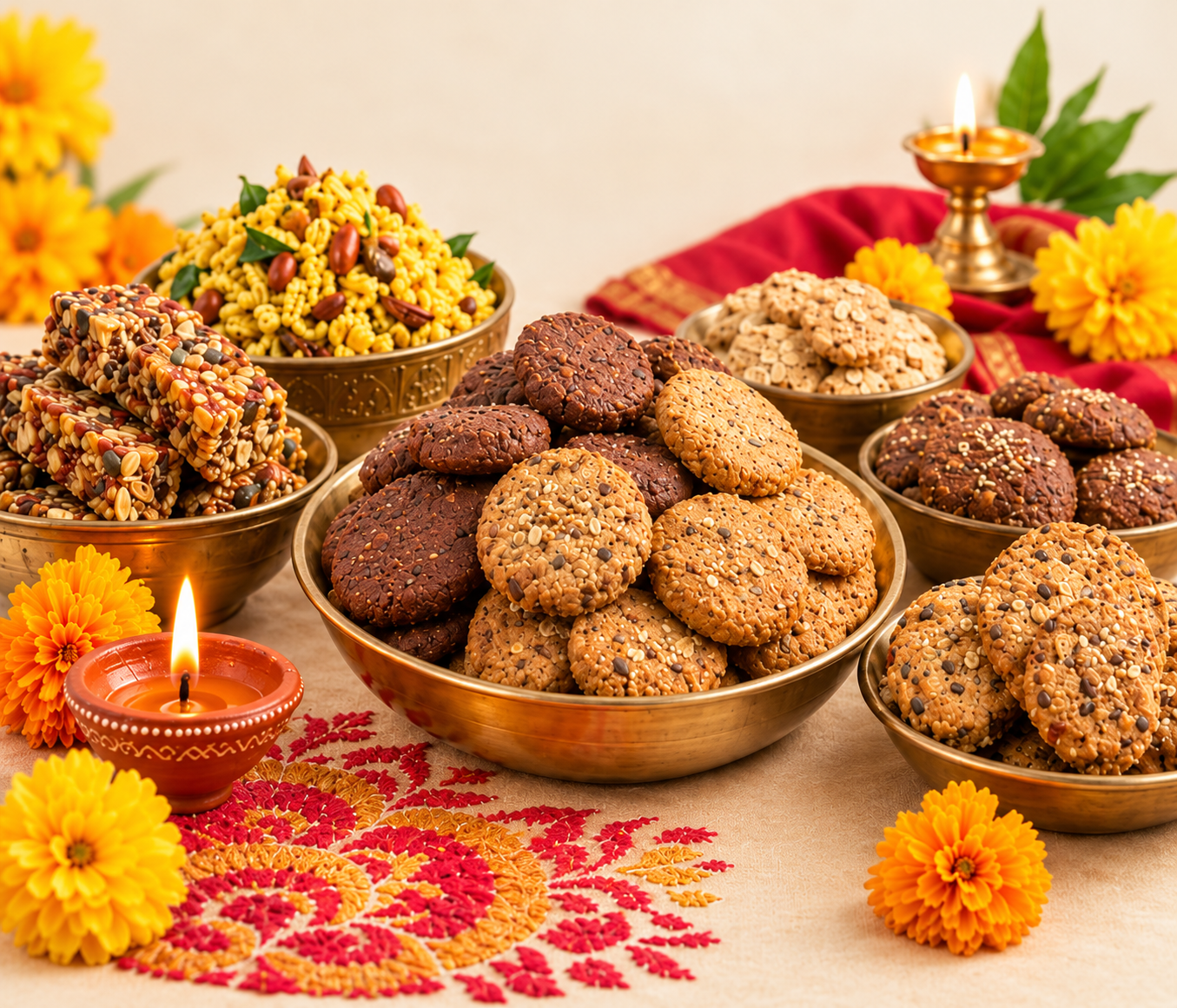 festive diwali snack spread